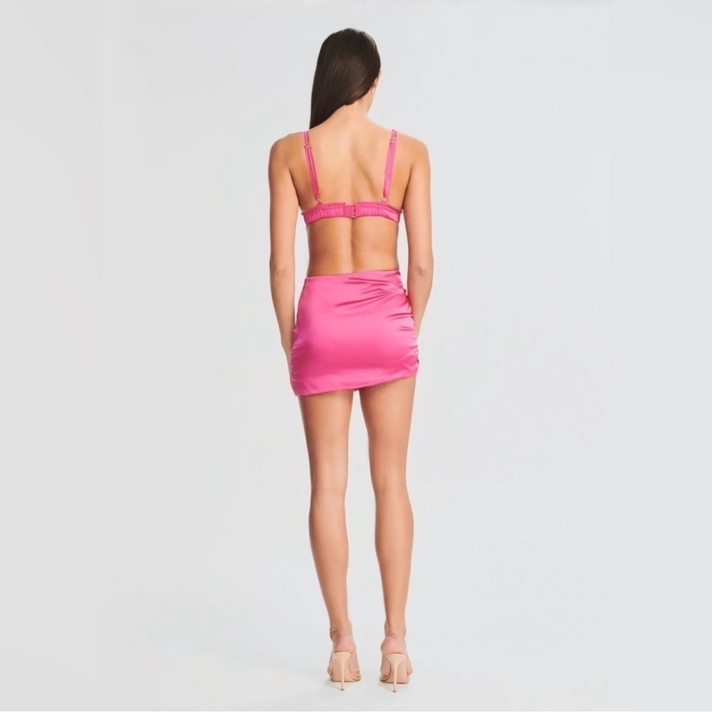 NWT SER.O.YA SAPO Silk Mini Skirt Fuschia Pink Sz Medium - Picture 7 of 10